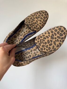 Rothy's Leopard Print Flats in Tan and Black